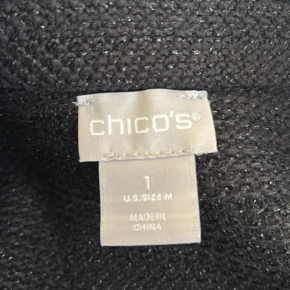 Chico’s  Relaxed Evening Holiday One Button‎ -Blazer in Black  M